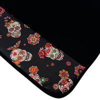 Black Car Floor Mats for Rolls-Royce Cullinan (2018-2025) with Black Floral Skull Design