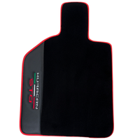 Black Floor Mats for Lamborghini Huracan STO with Carbon Fiber Leather | Red Trim