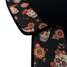 Black Car Floor Mats for Rolls-Royce Cullinan (2018-2025) with Black Floral Skull Design