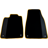 Black Floor Mats for Porsche Taycan (2019-2023) with Leather | Yellow Trim