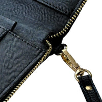 Black Leather AutoWin Document Holder with Golden Logo - AutoWin