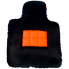 Black Sheepskin Floor Mats for Rolls-Royce Spectre (2023-2024) Orange Leather Trim