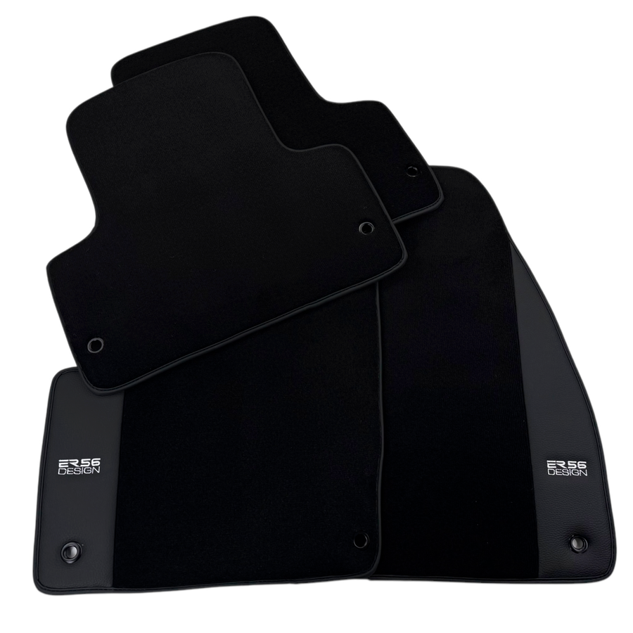 ER56 Design Black Floor Mats for Chrysler Town & Country (1941-2016) with Leather
