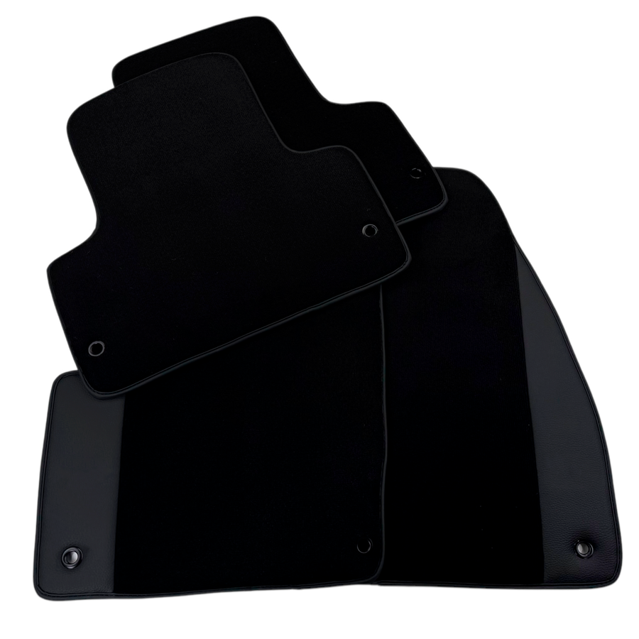 Black Floor Mats for Chevrolet Captiva C100 7-Seater (2006-2011) with Leather | AutoWin