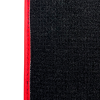 Black Floor Mats for Lamborghini Huracan STO with Carbon Fiber Leather | Red Trim