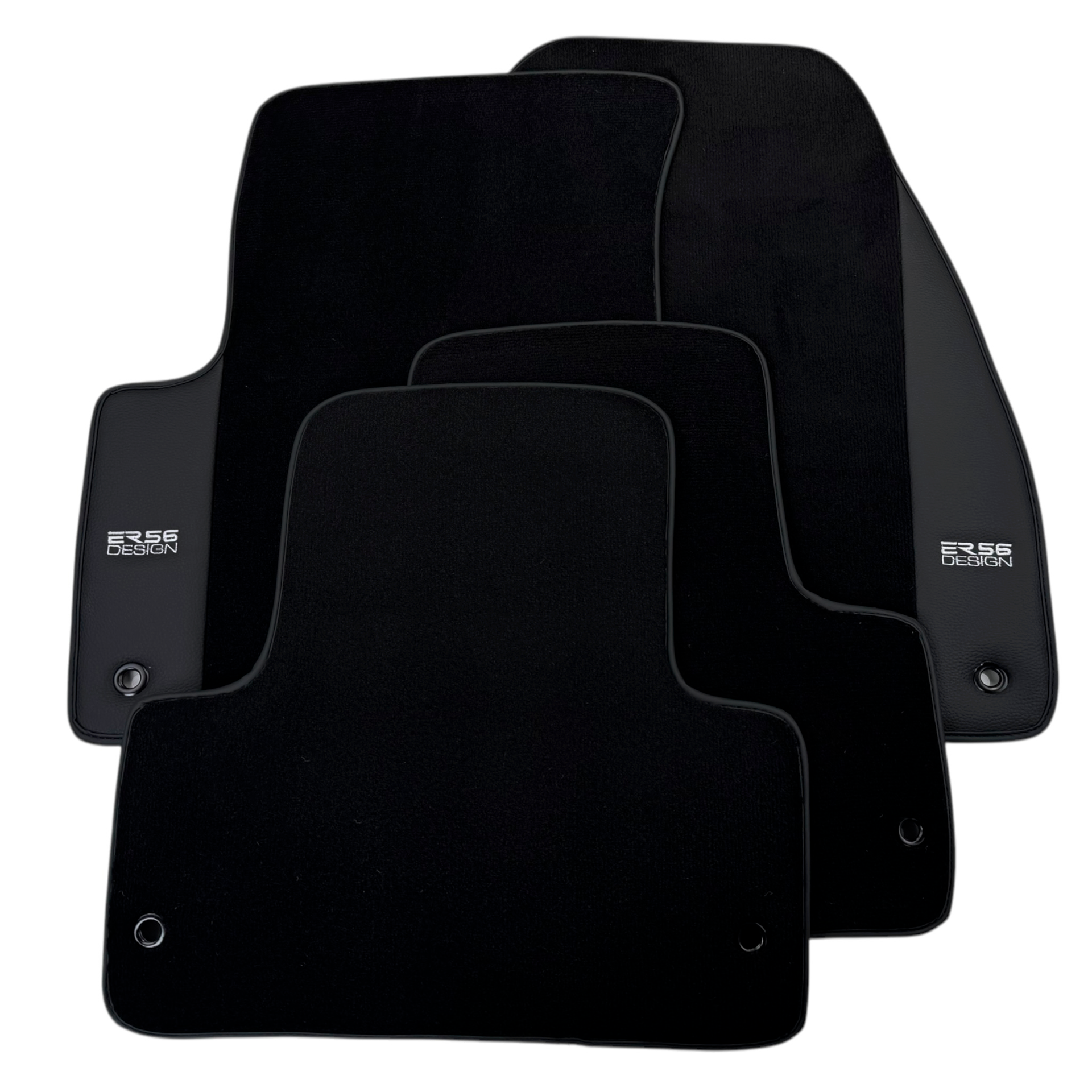 ER56 Design Black Floor Mats for Chevrolet Malibu Sedan (2013-2016) with Leather
