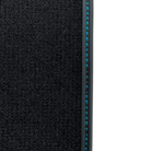 Black Floor Mats for Lamborghini Aventador SVJ with Blue Leather