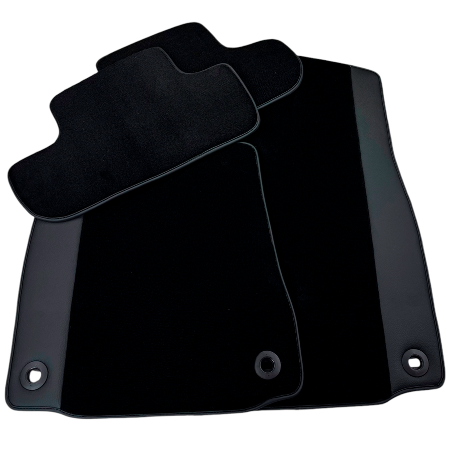 Black Floor Mats for Lexus RC-F (2015-2024) with Leather