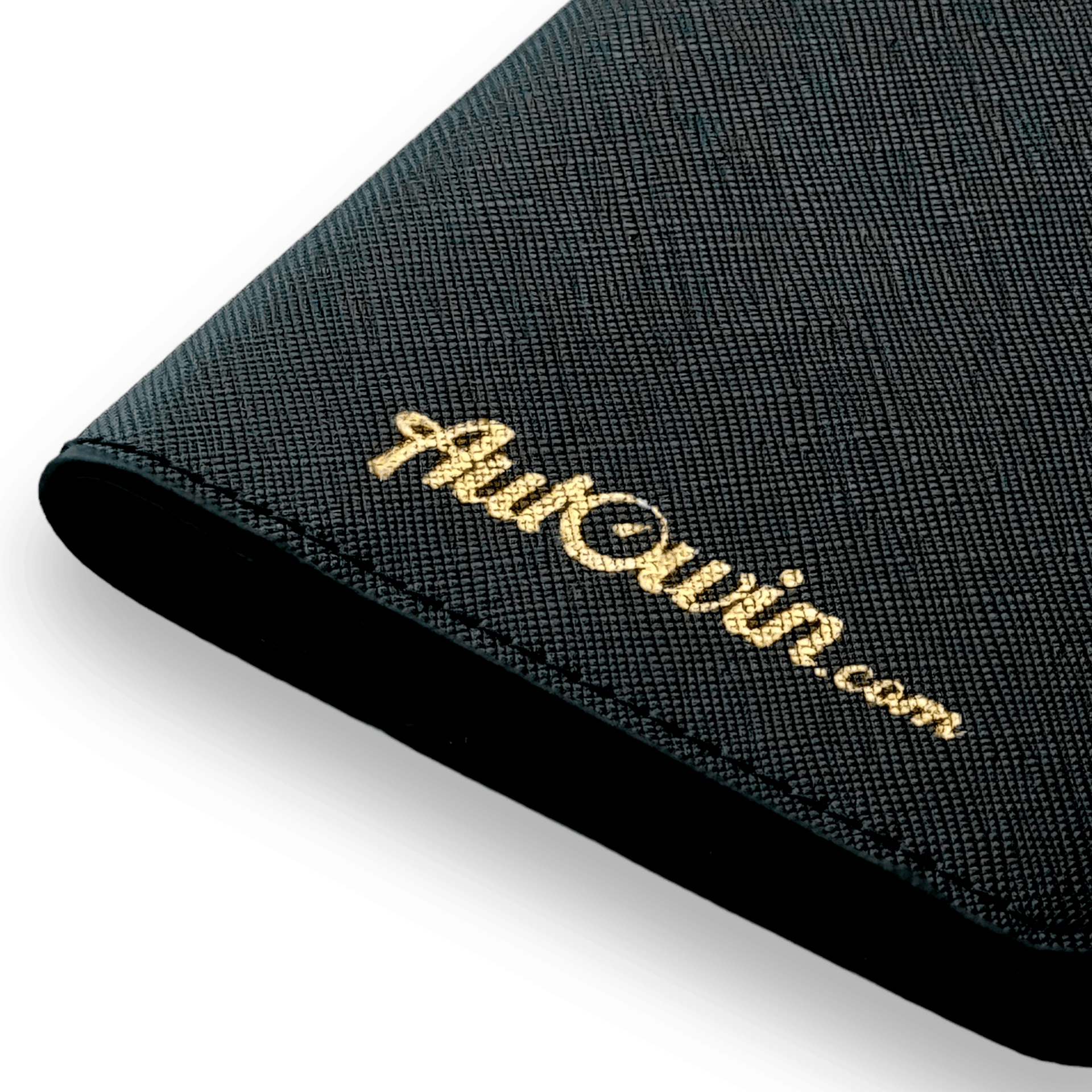 Black Leather AutoWin Passport Holder with Golden Logo - AutoWin