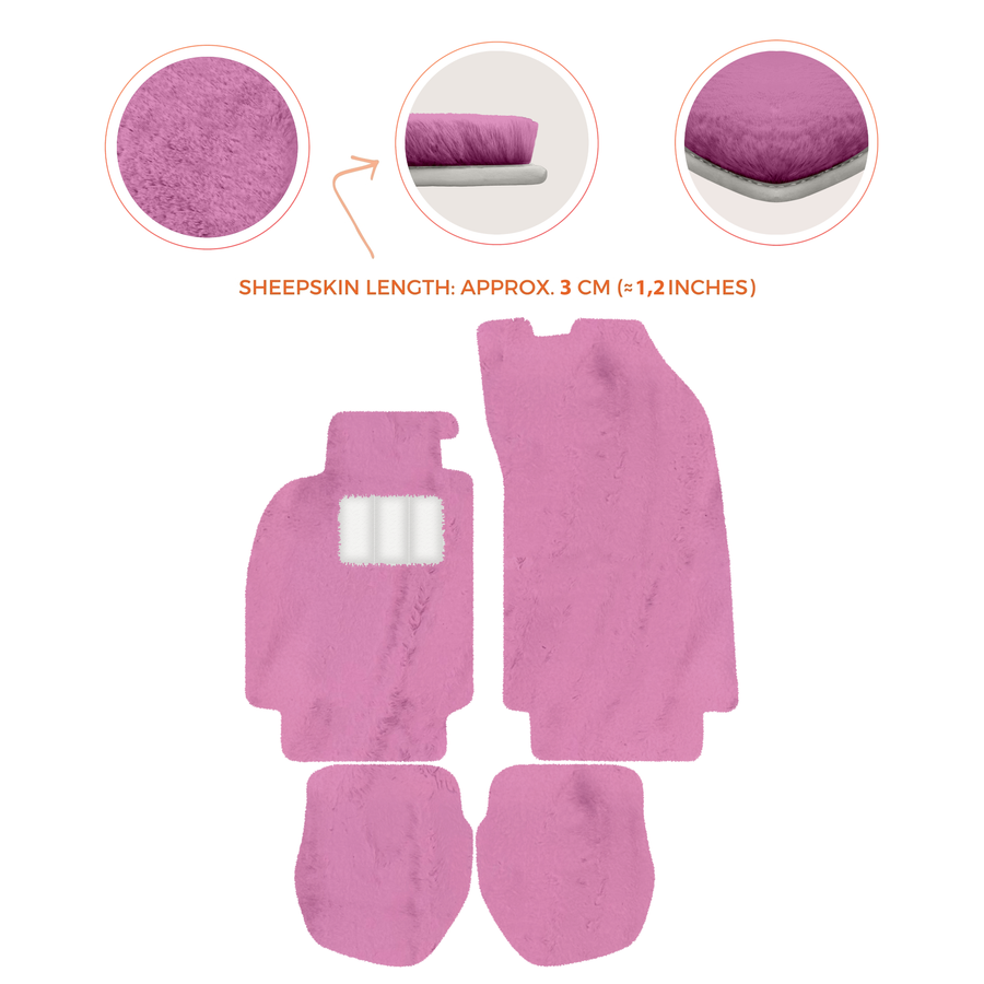 Tapis de voiture en peau de mouton pour Porsche 911 - 964 (1989-1994) - Longueur de peau de mouton, Options de couleur variées