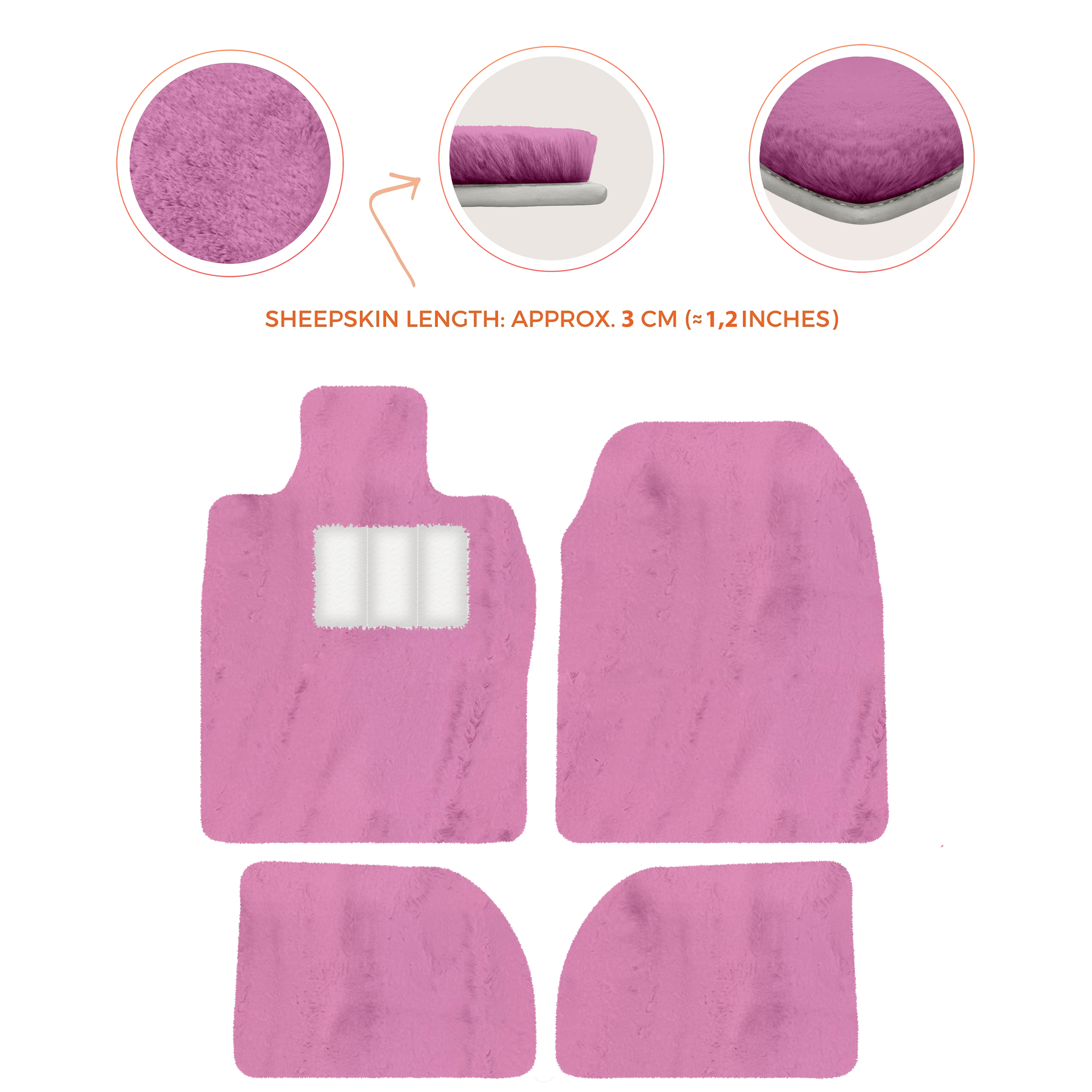 Premium Sheepskin Floor Mats for Porsche 924 (1976-1988)