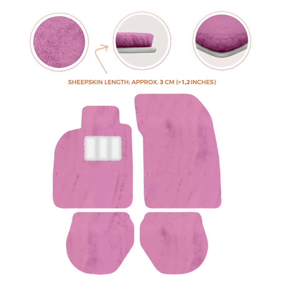 Tapis de voiture en peau de mouton pour Porsche 911-993 (1993-1998) - Longueur de peau de mouton, Options de couleur variées