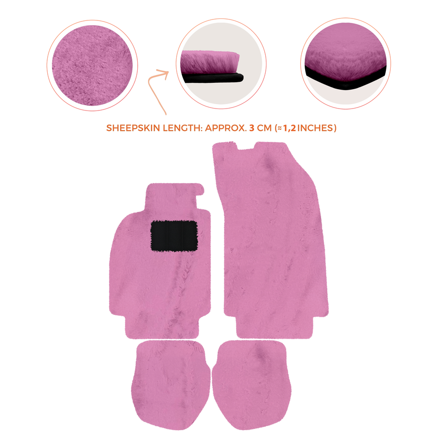 Tapis de voiture en peau de mouton pour Porsche 911 - 964 (1989-1994) - Longueur de peau de mouton, Options de couleur variées