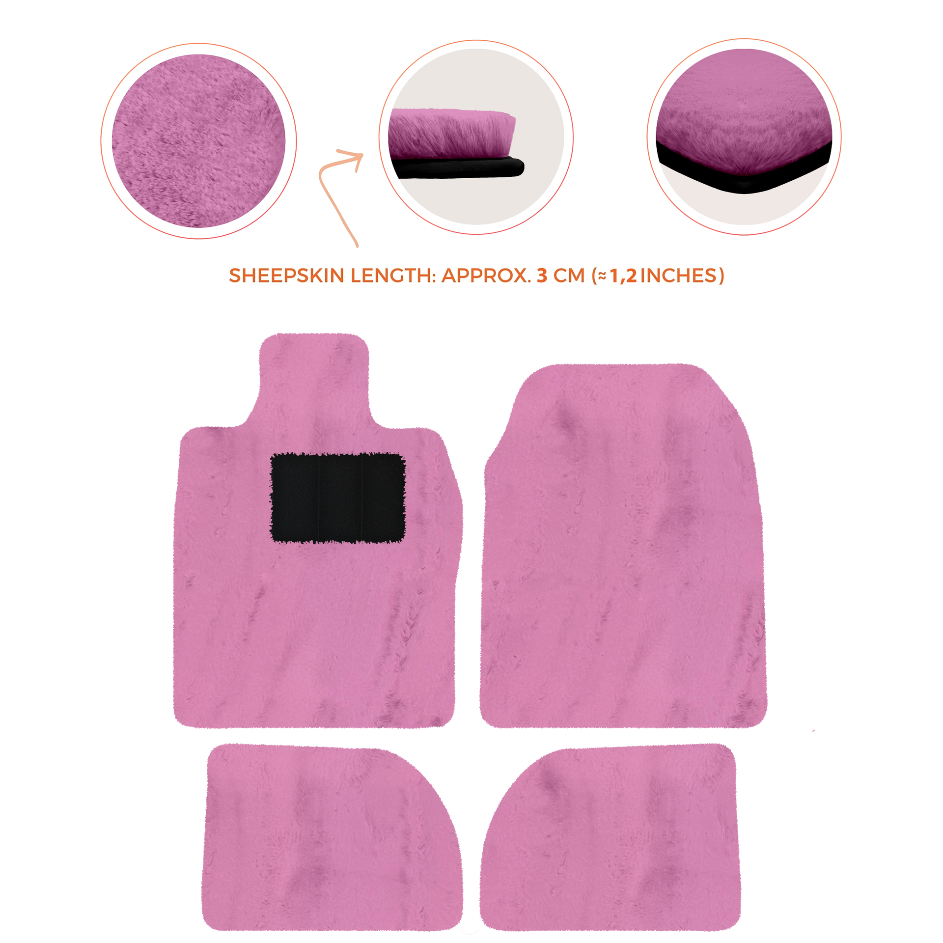 Premium Sheepskin Floor Mats for Porsche 924 (1976-1988)