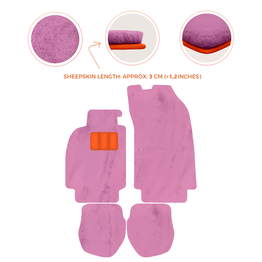 Tapis de voiture en peau de mouton pour Porsche 911 - 964 (1989-1994) - Longueur de peau de mouton, Options de couleur variées