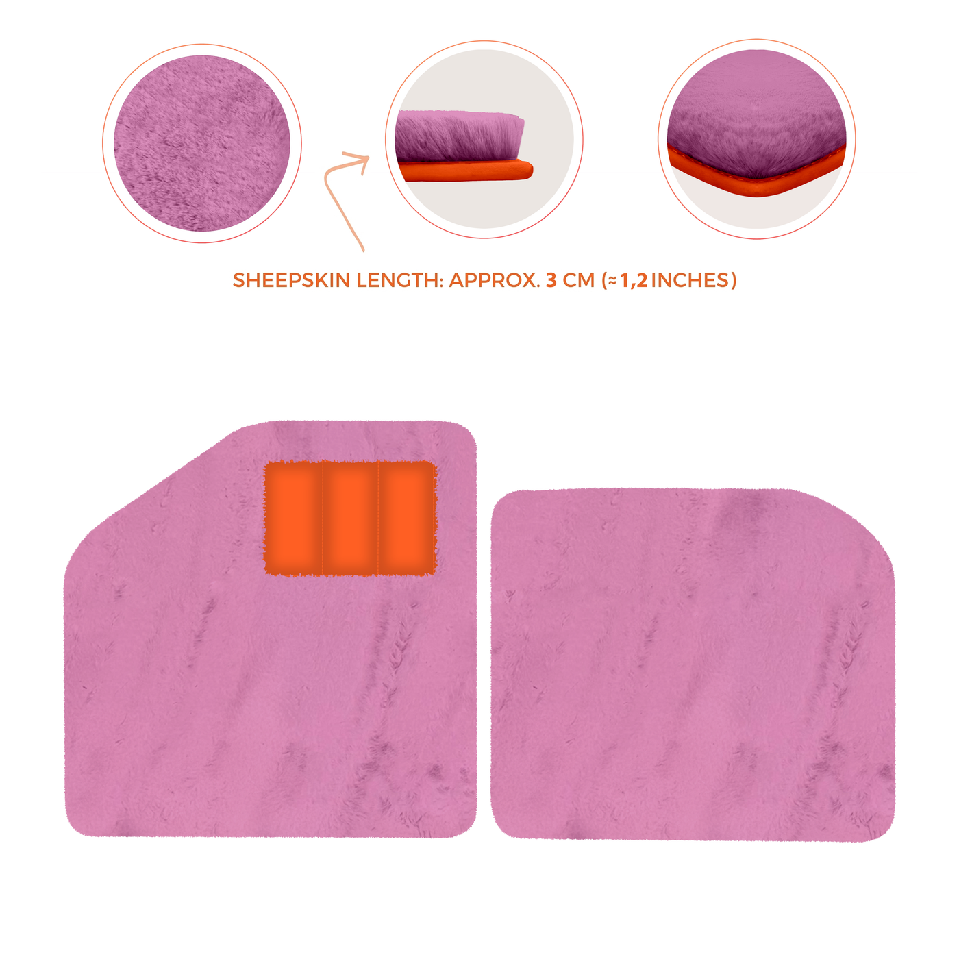 Sheepskin Floor Mats for Aston Martin Vulcan (2015-2016) Track Car - Luxury