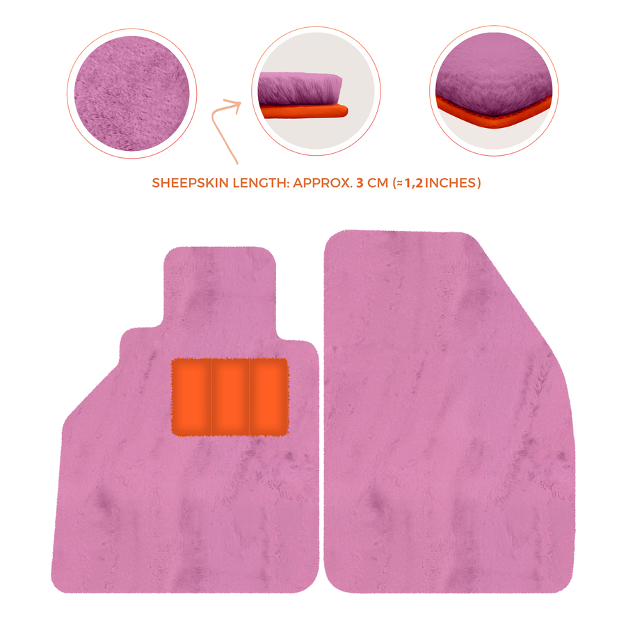 Tapis de voiture en peau de mouton pour Porsche 986 Boxster (1996-2004) - Longueur de peau de mouton, Options de couleur variées