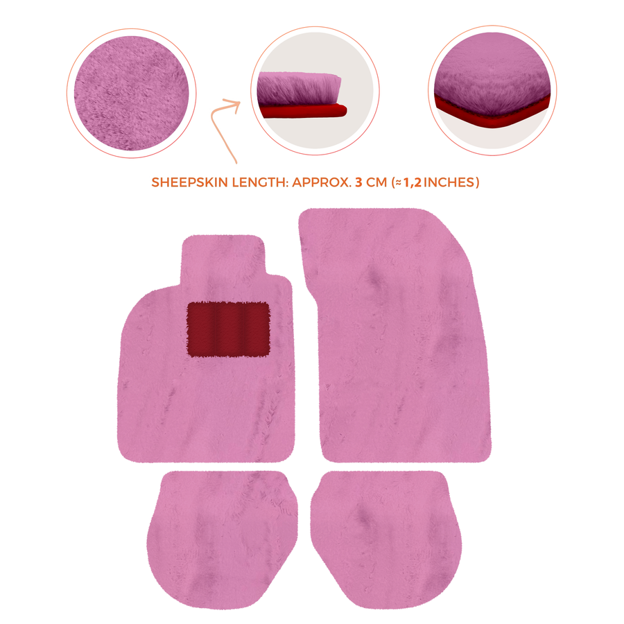 Tapis de voiture en peau de mouton pour Porsche 911-993 (1993-1998) - Longueur de peau de mouton, Options de couleur variées