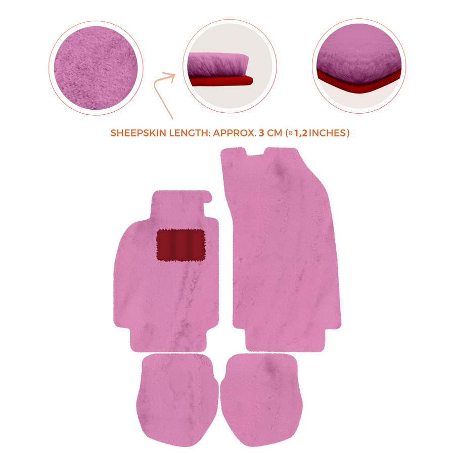 Tapis de voiture en peau de mouton pour Porsche 911 - 964 (1989-1994) - Longueur de peau de mouton, Options de couleur variées