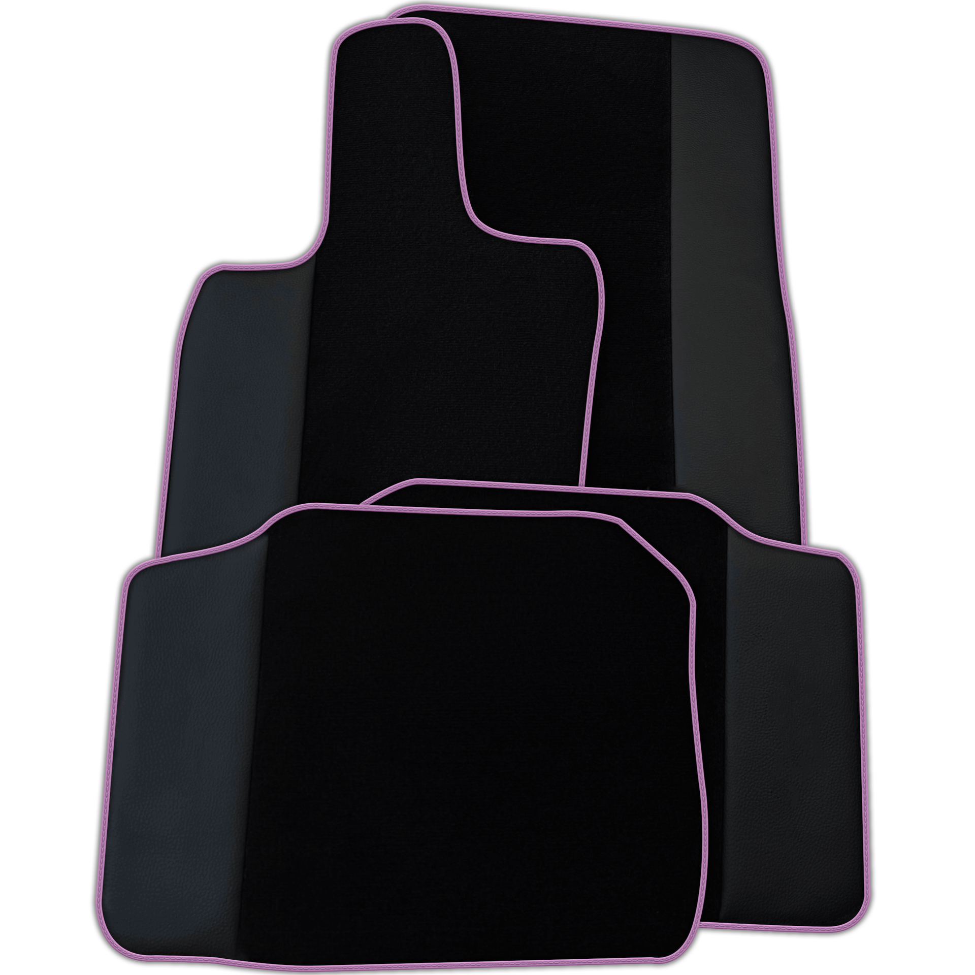Custom Black Floor Mats for Porsche Panamera (2009-2016) with Leather