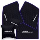 Premium Custom Black Leather Floor Mats for Ferrari FF (2011-2016)