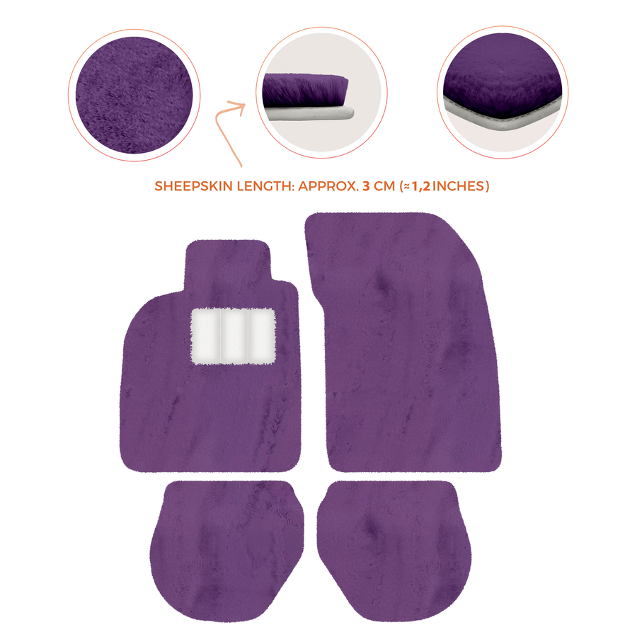 Tapis de voiture en peau de mouton pour Porsche 911-993 (1993-1998) - Longueur de peau de mouton, Options de couleur variées