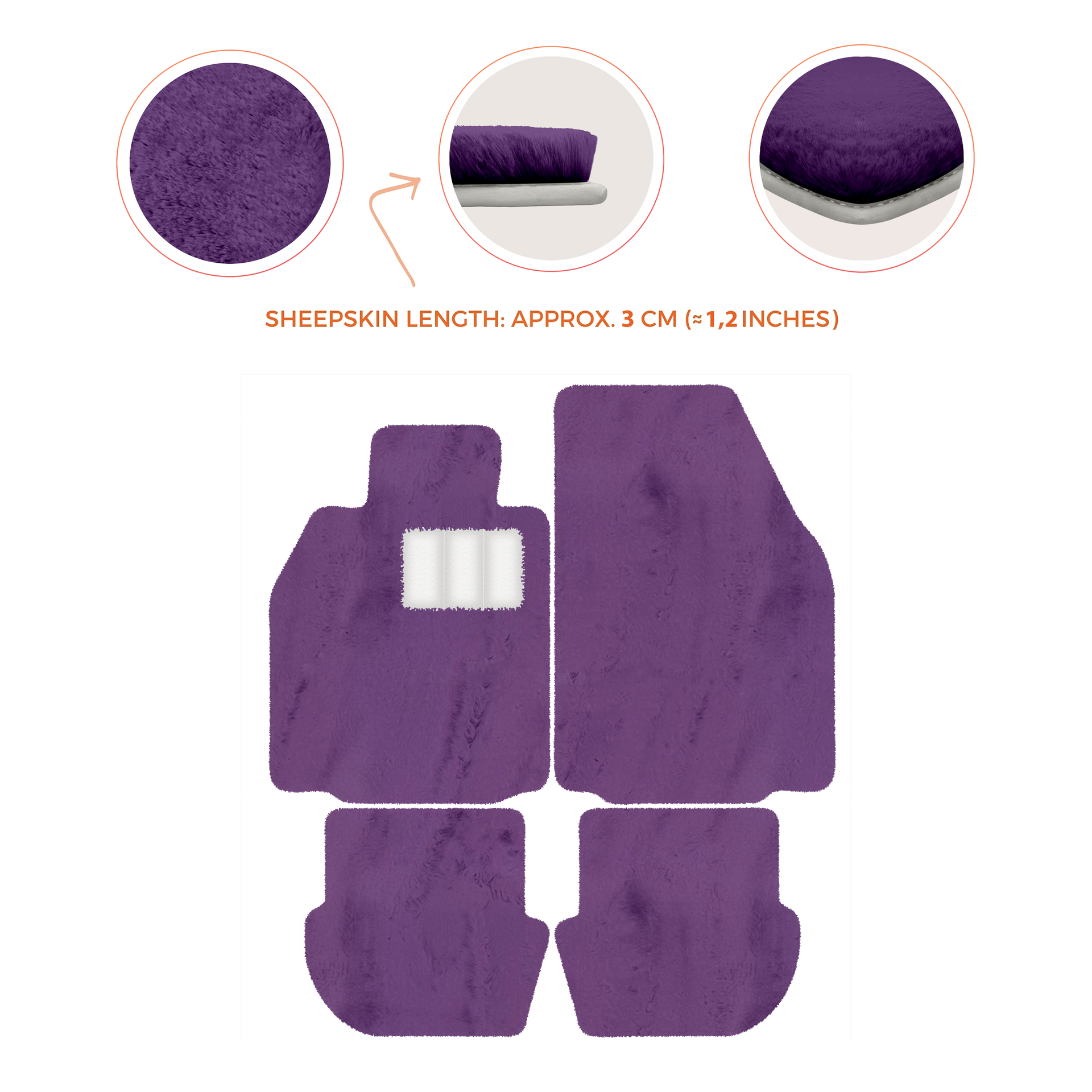 Premium Luxury Sheepskin Floor Mats for Porsche 911 (2004-2012)