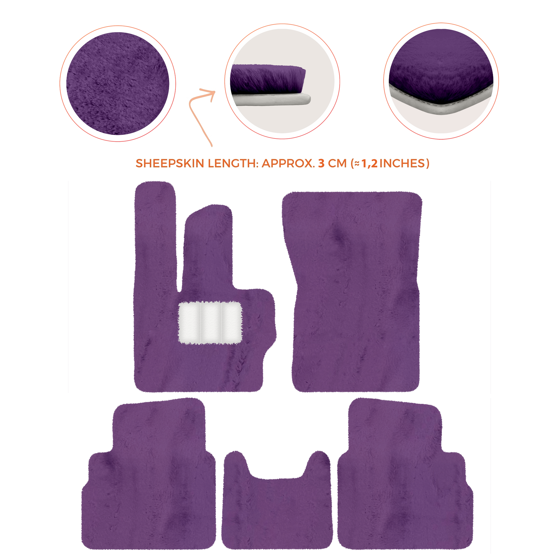 Premium Sheepskin Floor Mats for Mercedes-Benz G-Class W463 2008-2018