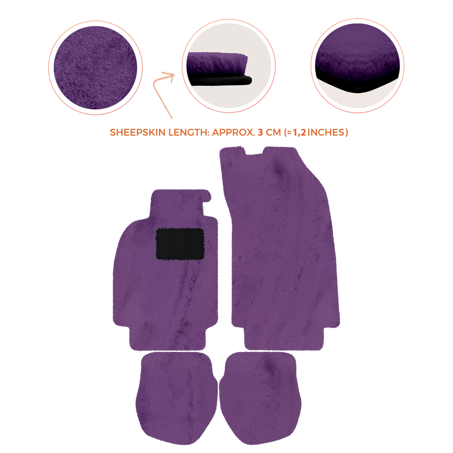 Tapis de voiture en peau de mouton pour Porsche 911 - 964 (1989-1994) - Longueur de peau de mouton, Options de couleur variées