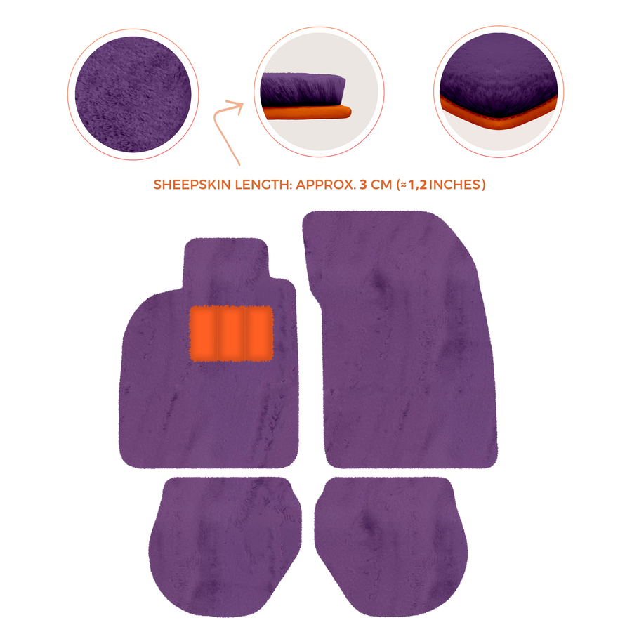 Tapis de voiture en peau de mouton pour Porsche 911-993 (1993-1998) - Longueur de peau de mouton, Options de couleur variées