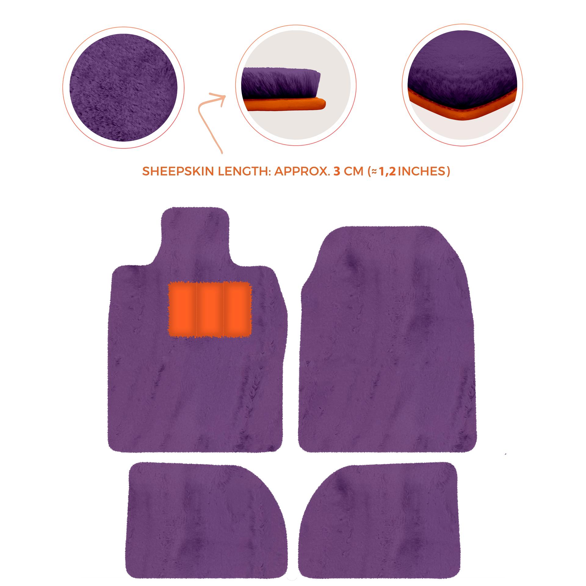 Premium Sheepskin Floor Mats for Porsche 924 (1976-1988)