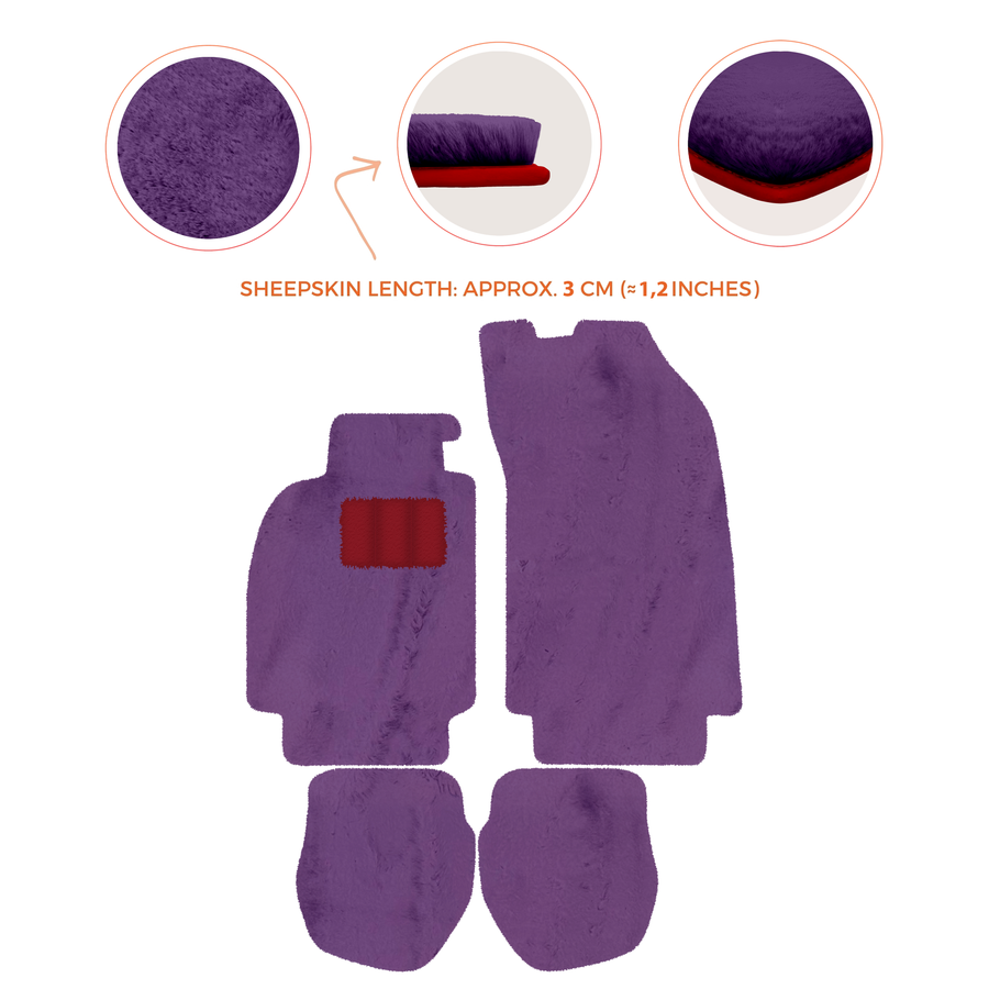 Tapis de voiture en peau de mouton pour Porsche 911 - 964 (1989-1994) - Longueur de peau de mouton, Options de couleur variées