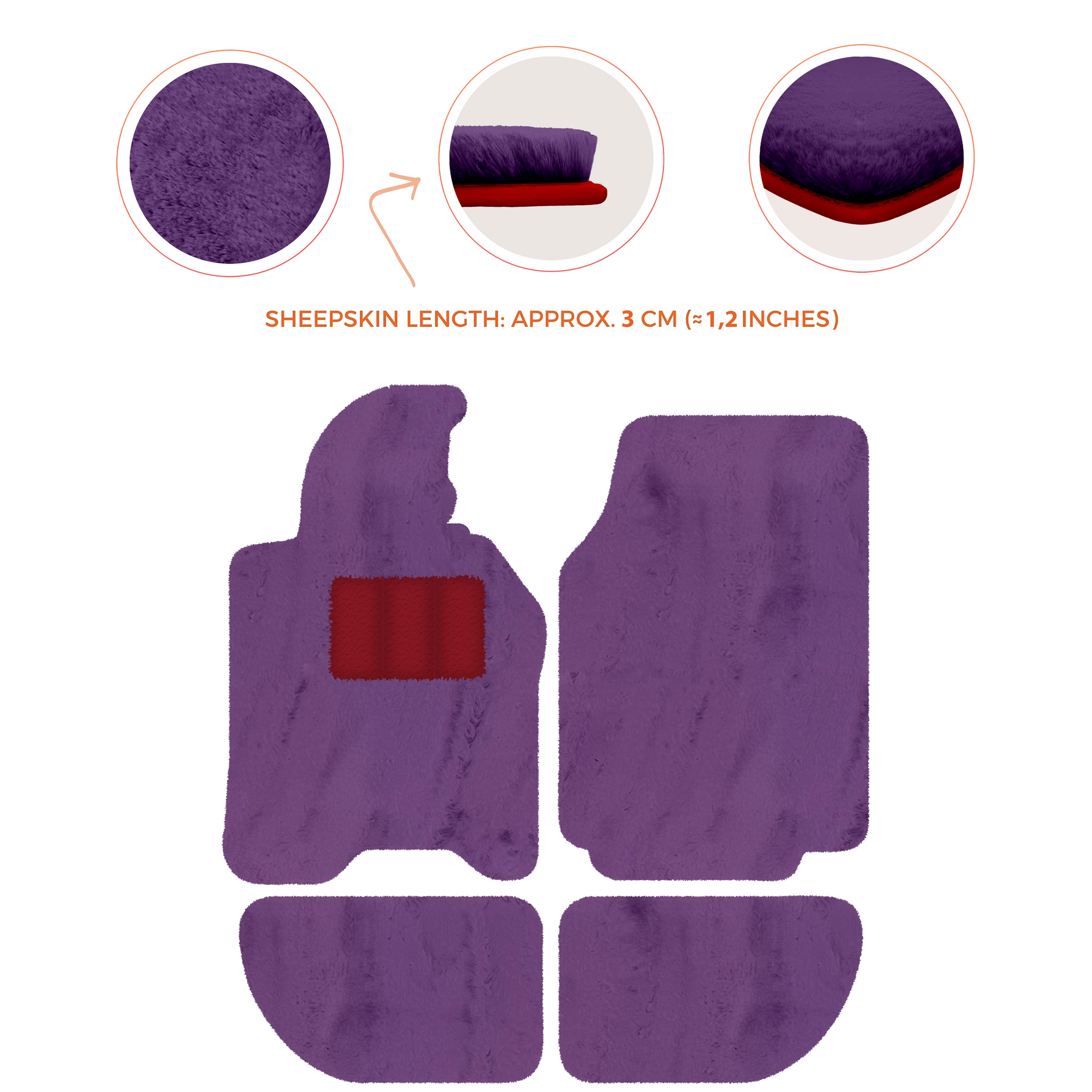 Sheepskin Floor Mats for Porsche 944 (1981-1991) | Custom Colors