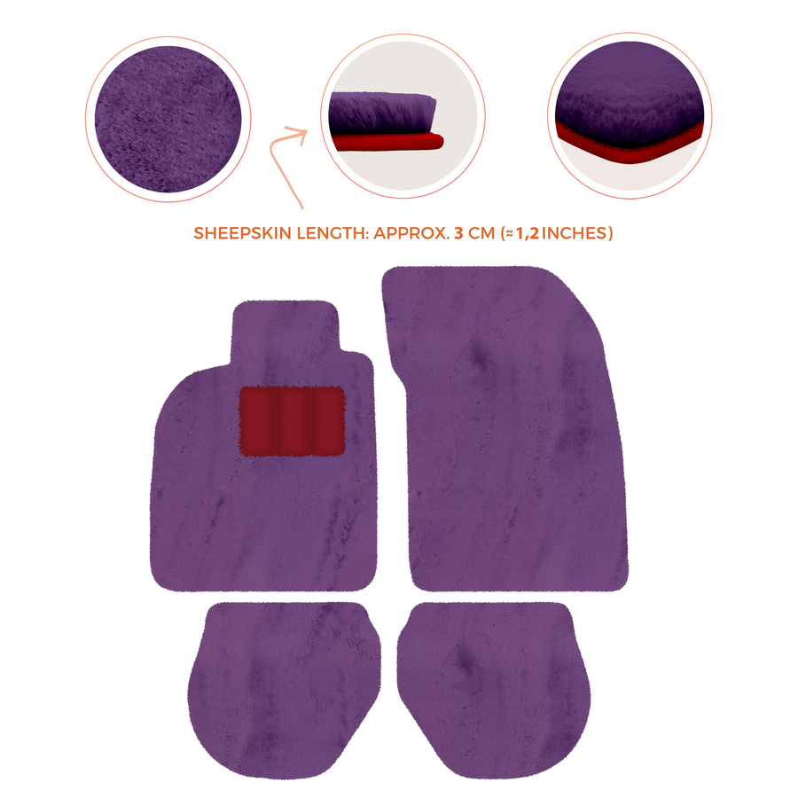 Tapis de voiture en peau de mouton pour Porsche 911-993 (1993-1998) - Longueur de peau de mouton, Options de couleur variées
