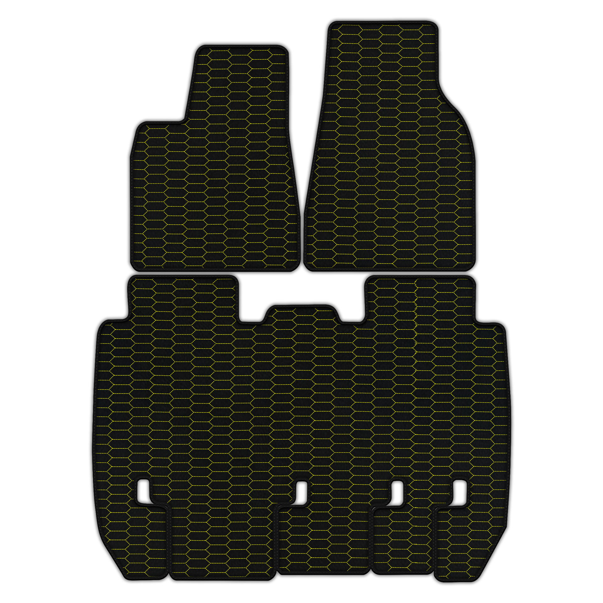 Customizable Leather Floor Mats with Raptor Hex Pattern for Tesla Model X - 5 Seats (2016-2025)