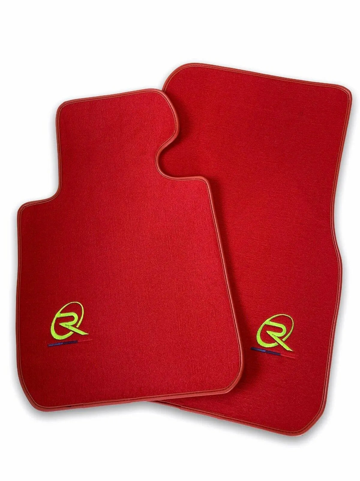 Red Floor Mats For BMW G61 (2023-2026) Touring ROVBUT Brand Tailored Set Perfect Fit Green SNIP Collection - AutoWin