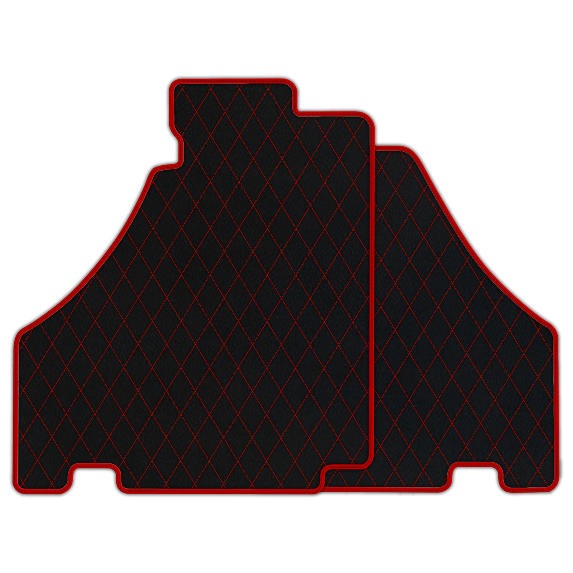 Black Floor Mats For Ferrari 360 Modena 1999-2005 With Red Alcantara Leather - AutoWin