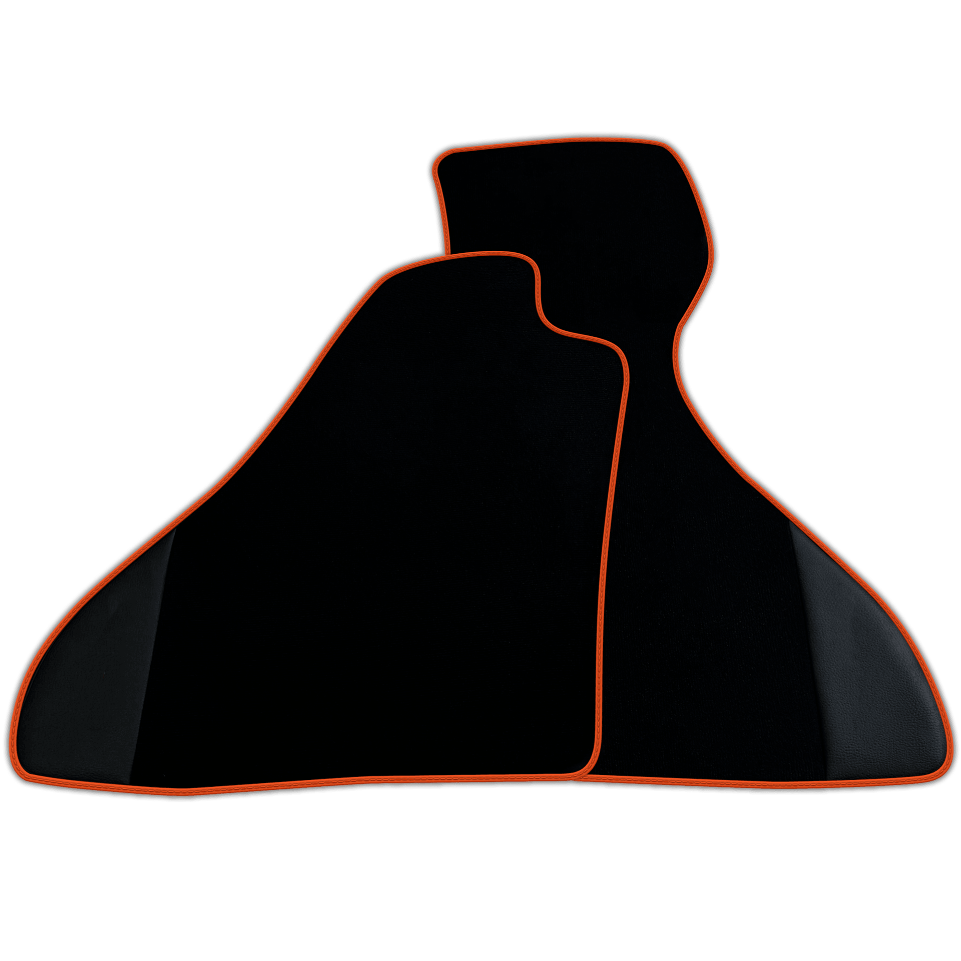 Custom Black Floor Mats for Ferrari Mondial Convertible (1983-1993) with Leather