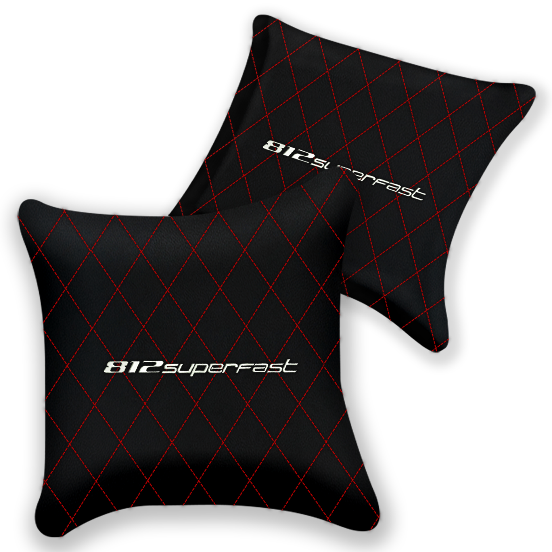 Customizable Black Leather Pillows for Ferrari F12 (2012-2022)