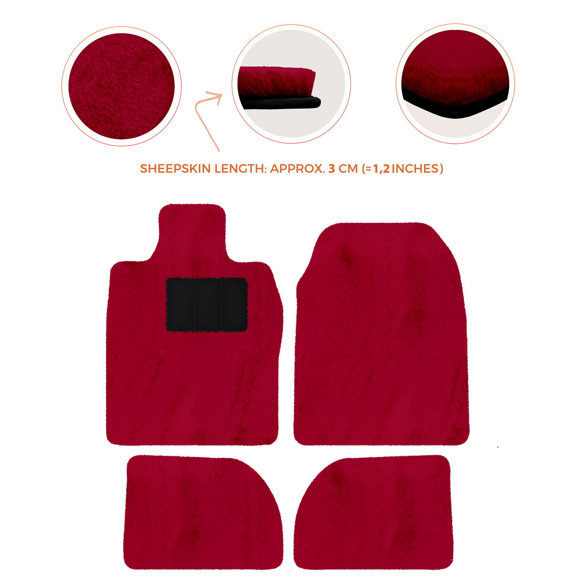 Premium Sheepskin Floor Mats for Porsche 924 (1976-1988)