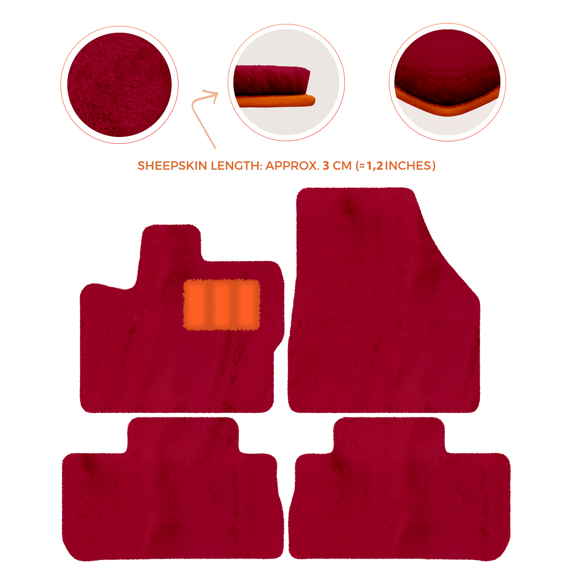 Premium Sheepskin Floor Mats for 2003-2007 Land Rover Freelander