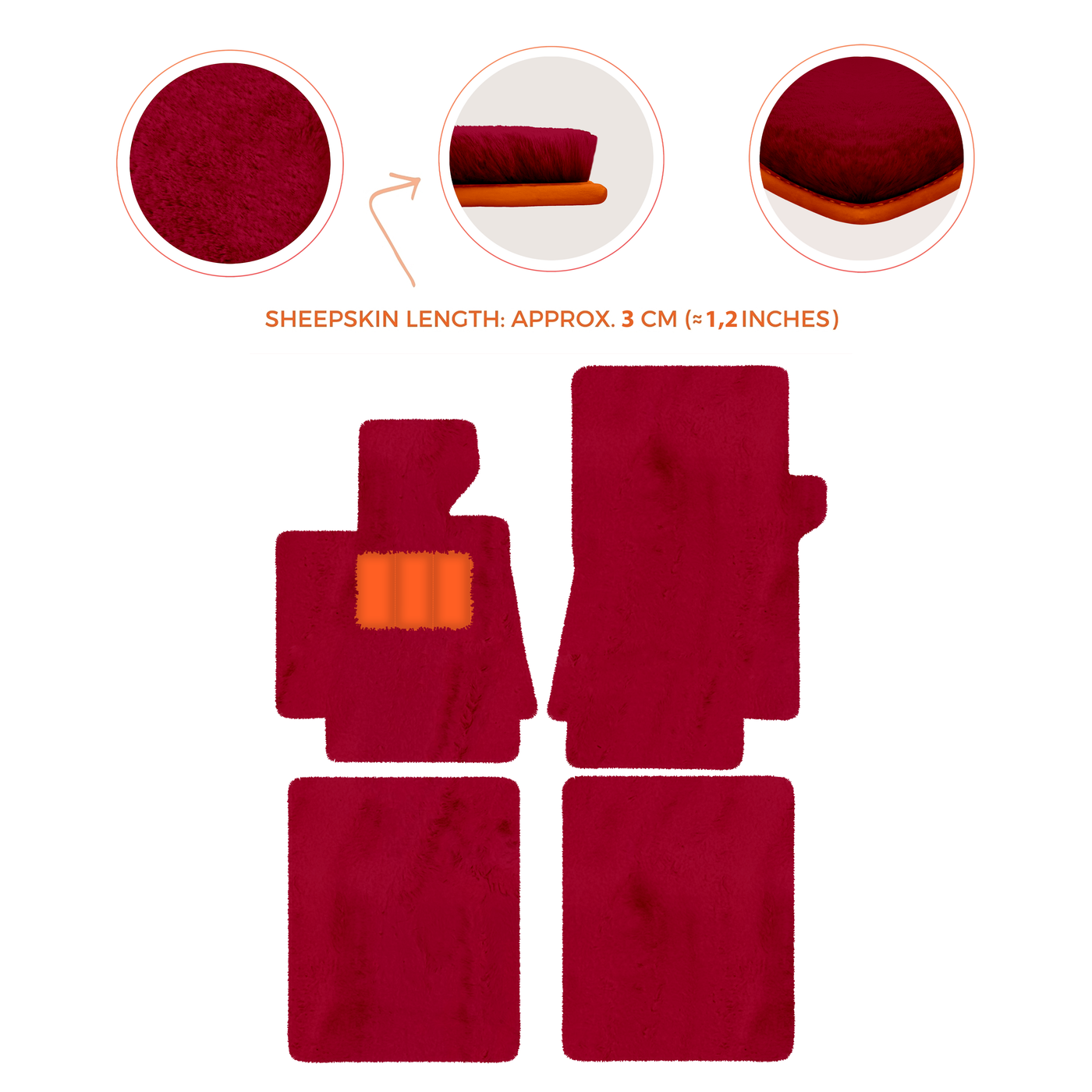 Luxurious Premium Sheepskin Floor Mats for Bentley Arnage (1998-2009)