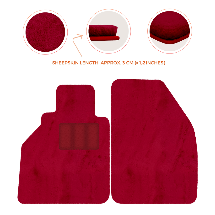 Tapis de voiture en peau de mouton pour Porsche 986 Boxster (1996-2004) - Longueur de peau de mouton, Options de couleur variées