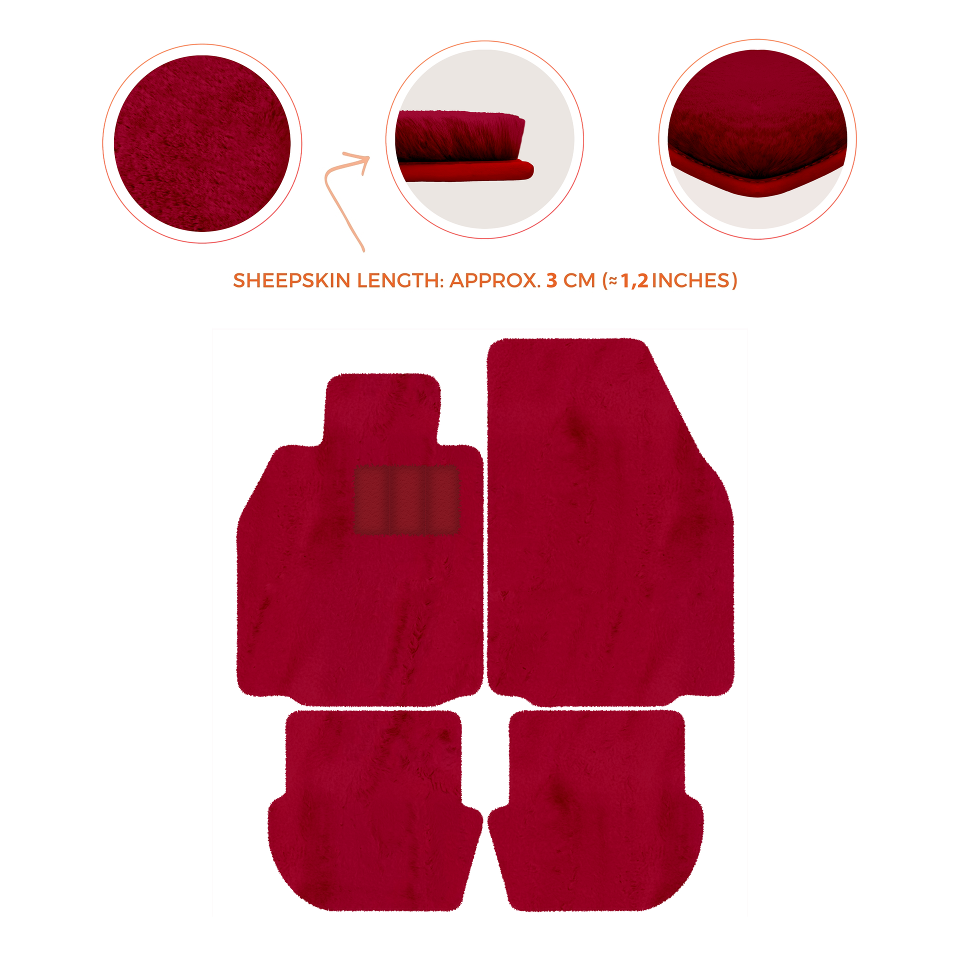 Premium Luxury Sheepskin Floor Mats for Porsche 911 (2004-2012)