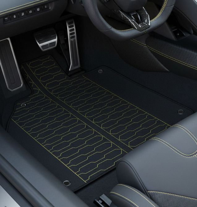 Customizable Floor Mats from Carpet with Leather for Lamborghini Sian (2020-2022) - AutoWin