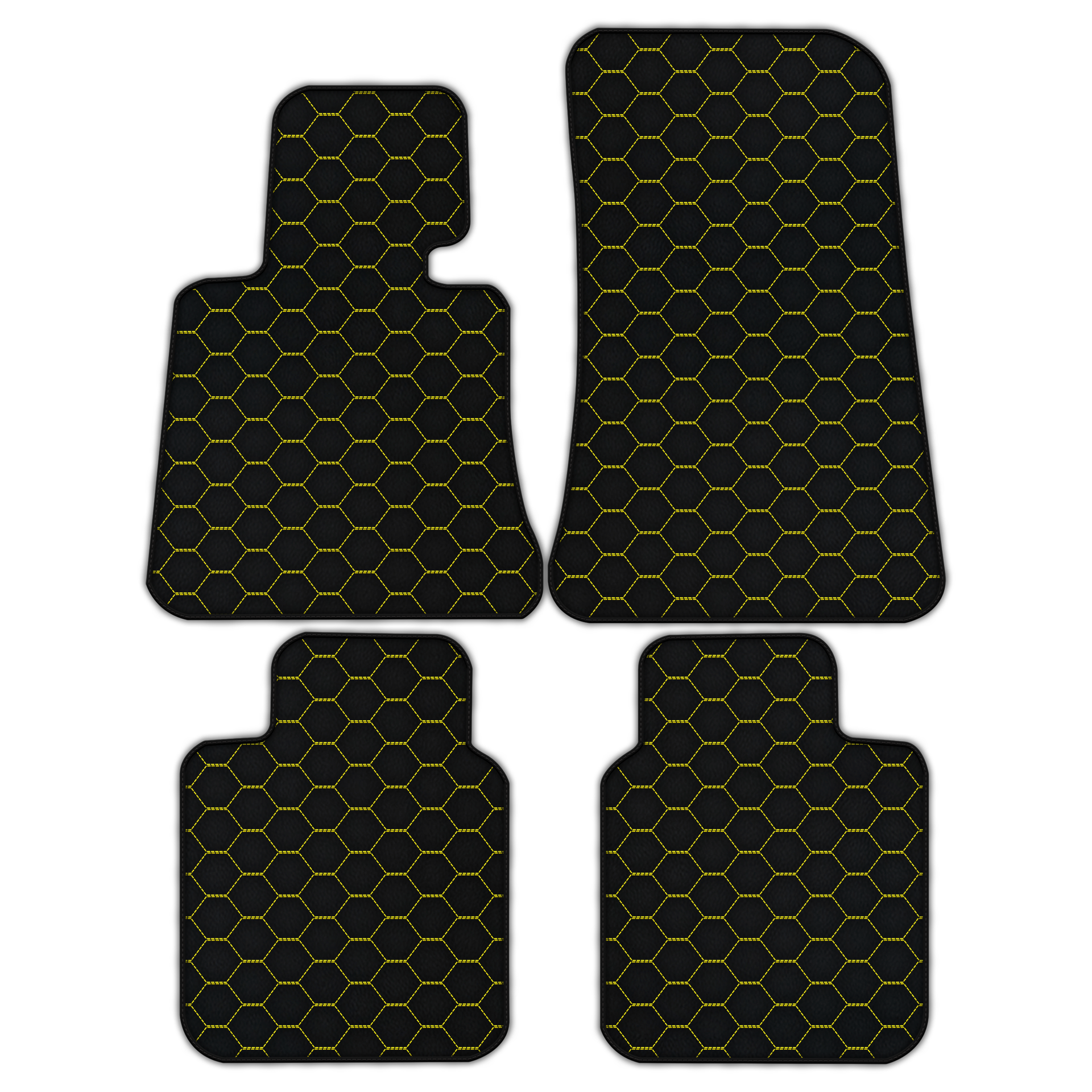 Customizable Leather Floor Mats with Symmetrical Hex Pattern for Rolls Royce Phantom Drophead Coupe (2007-2016)