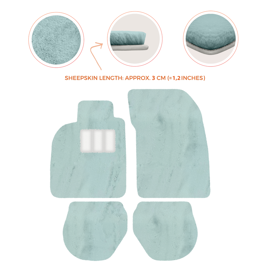Tapis de voiture en peau de mouton pour Porsche 911-993 (1993-1998) - Longueur de peau de mouton, Options de couleur variées