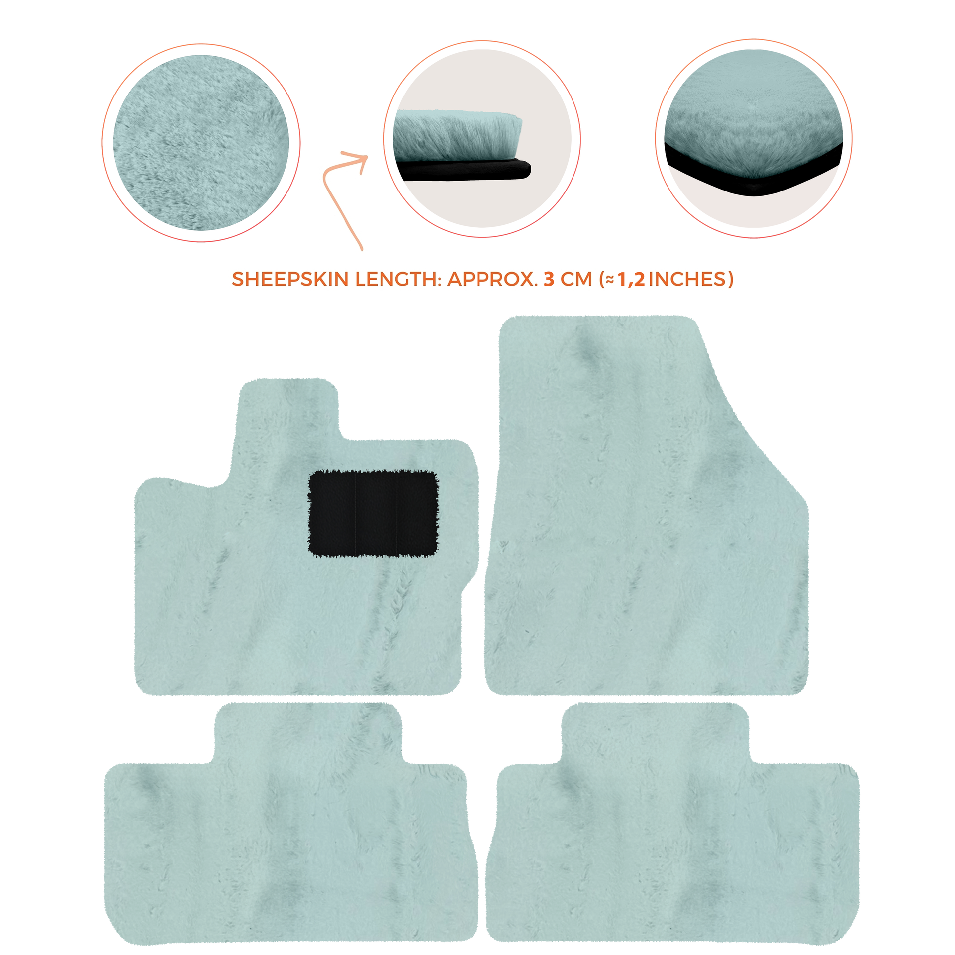 Premium Sheepskin Floor Mats for 2003-2007 Land Rover Freelander