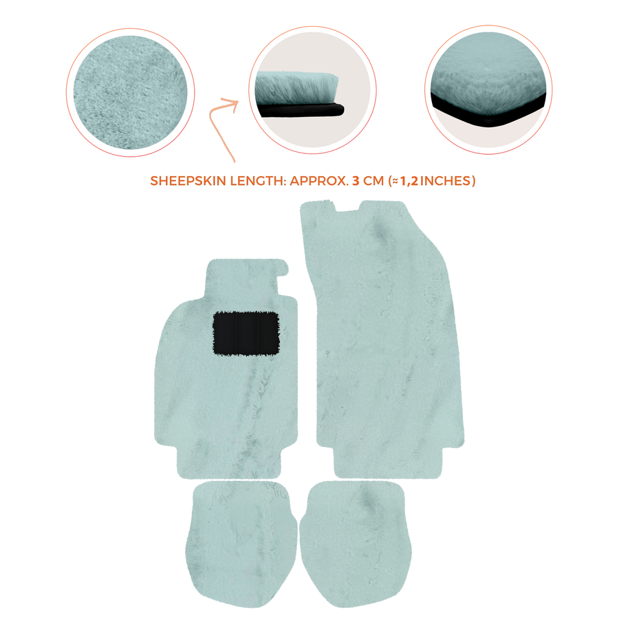 Tapis de voiture en peau de mouton pour Porsche 911 - 964 (1989-1994) - Longueur de peau de mouton, Options de couleur variées