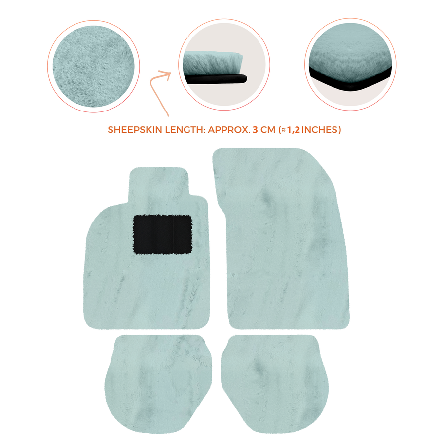 Tapis de voiture en peau de mouton pour Porsche 911-993 (1993-1998) - Longueur de peau de mouton, Options de couleur variées